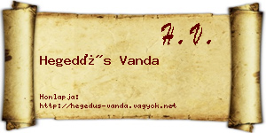 Hegedűs Vanda névjegykártya