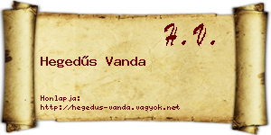 Hegedűs Vanda névjegykártya